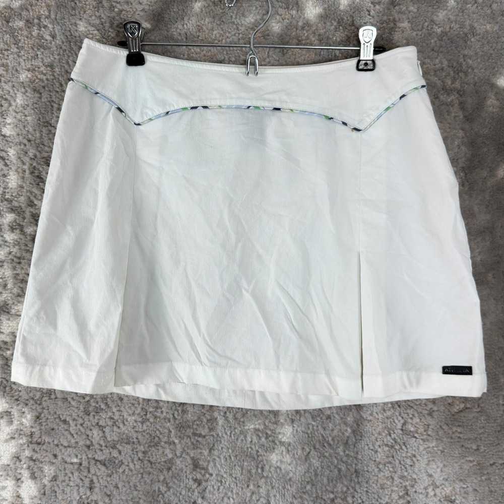 Athleta Size‎ 10 Athleisure A Line Mini Skirt White Stretch Minimalist
